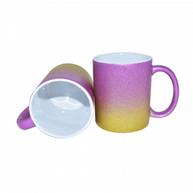 TAZA CER. GLITTER BICOLOR 11OZ